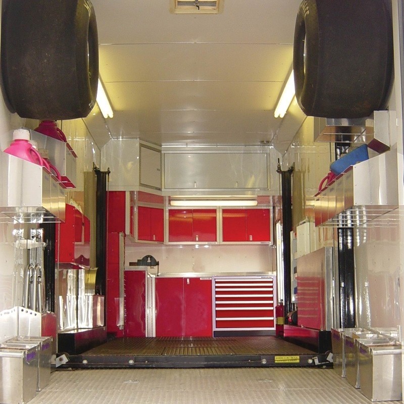 4 Must Have Storage Cabinetry To Organize Enclosed Racing Trailers